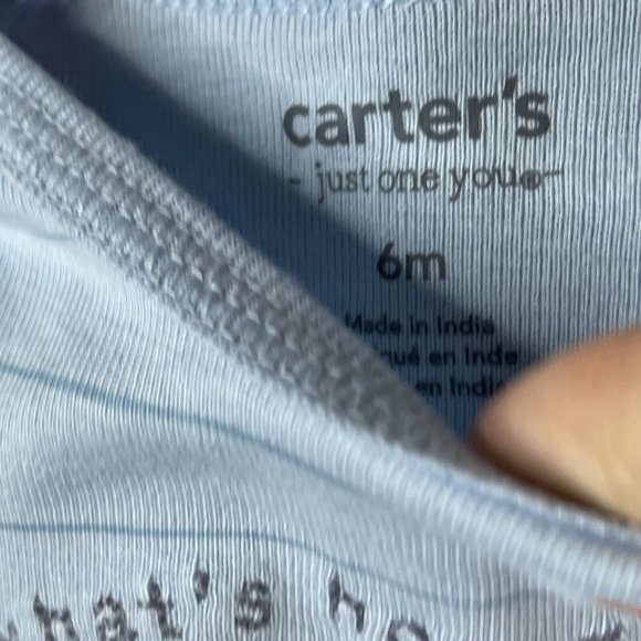 Carter's Just One You 6 Months "What;'s Hoppin" Bunny Blue White Set  2 piece - Picture 5 of 9